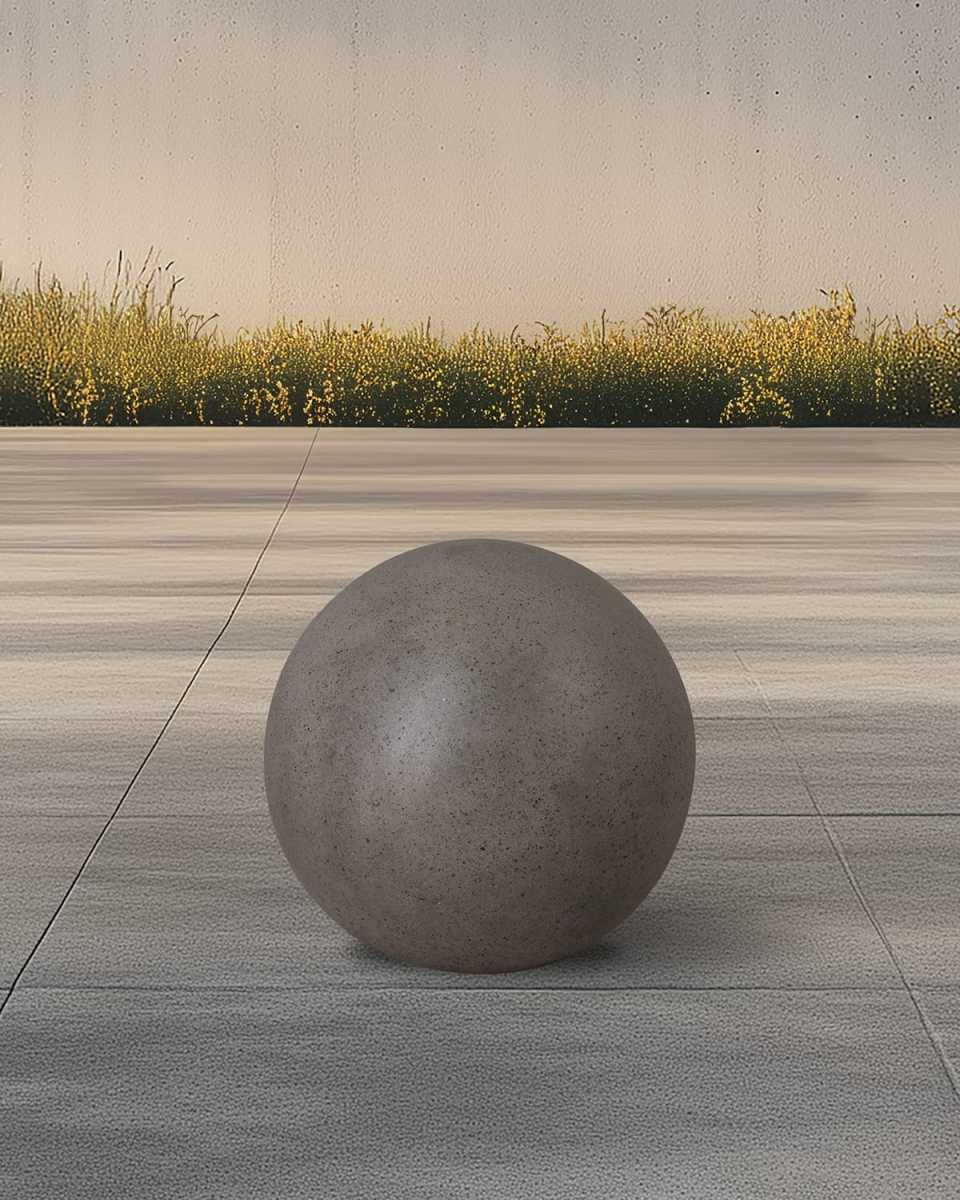Pozzo Terrazzo Gray 20" Gazing Ball
