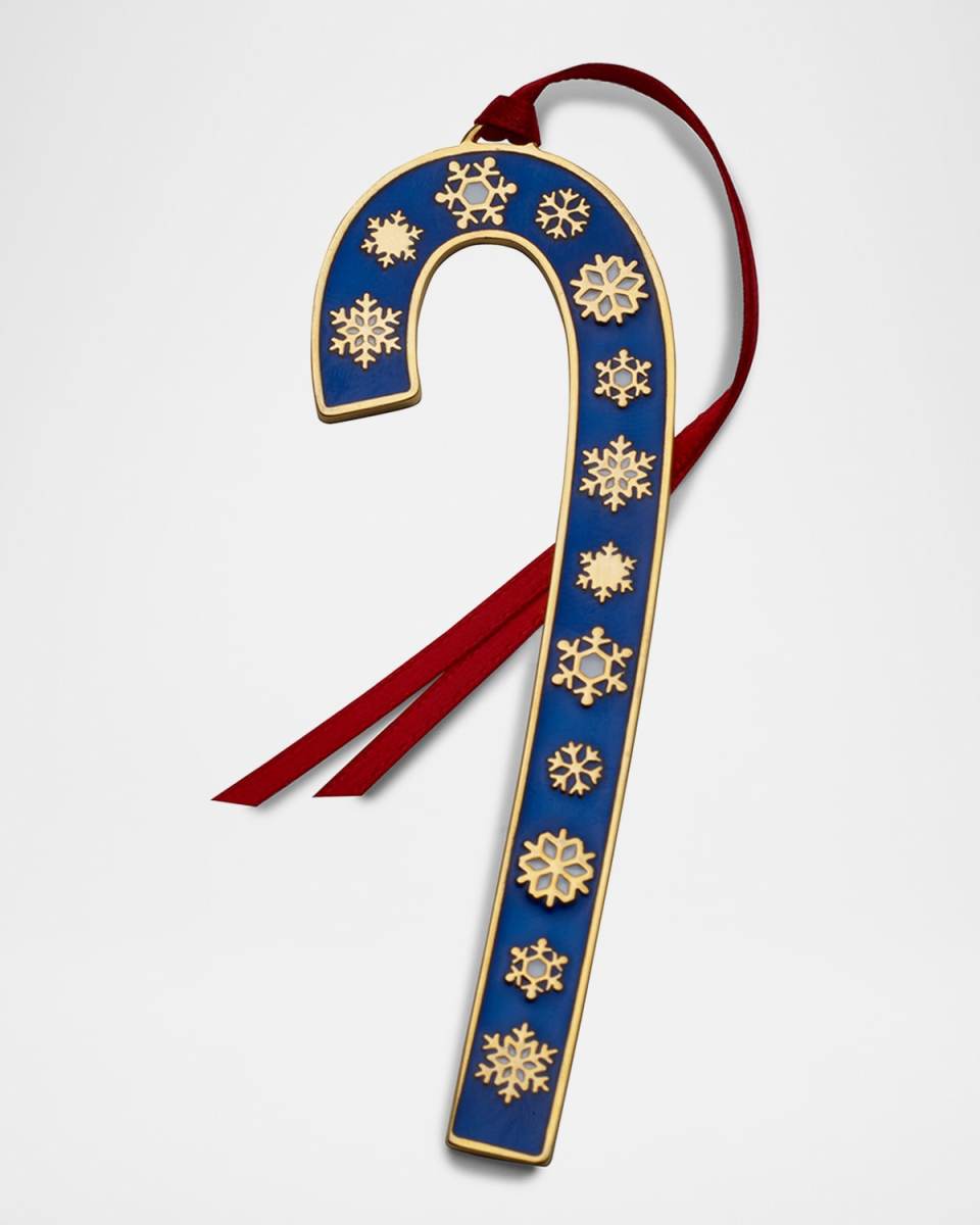 2024 Gold-Plated & Enameled Candy Cane Christmas Ornament, 44th Edition