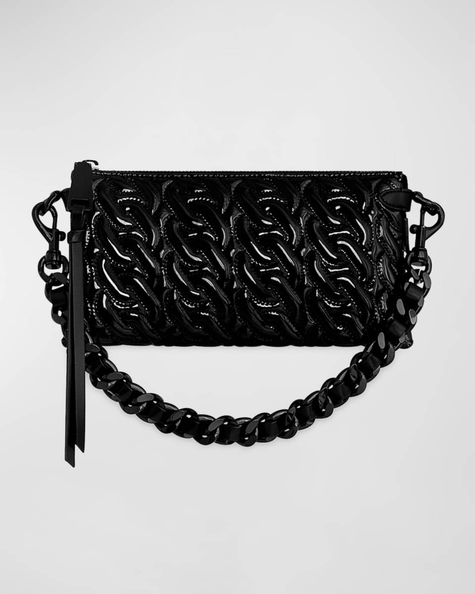 Chain-Link Quilted Leather Crossbody Bag