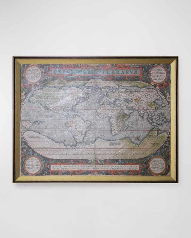 "Antique-Style World Map" Giclee