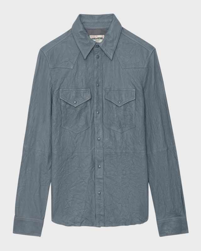 Thelma Crinkled Leather Shirt