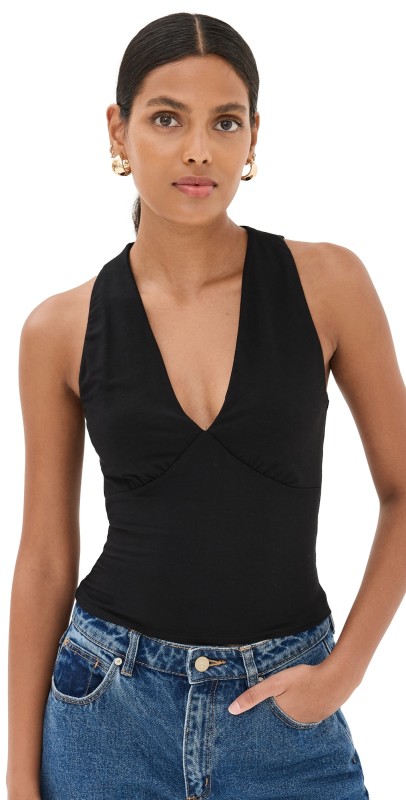 Reformation Bowie Knit Top Black