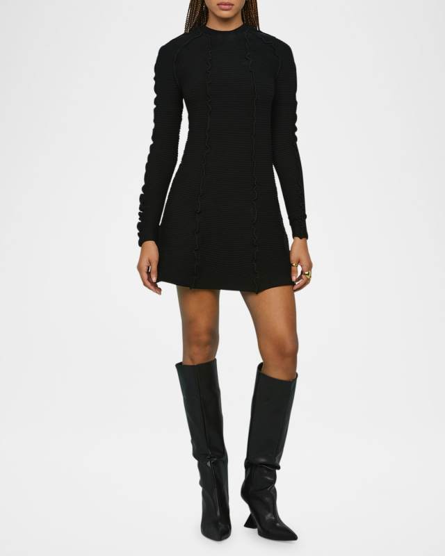Walker Lettuce-Edge Mini Dress
