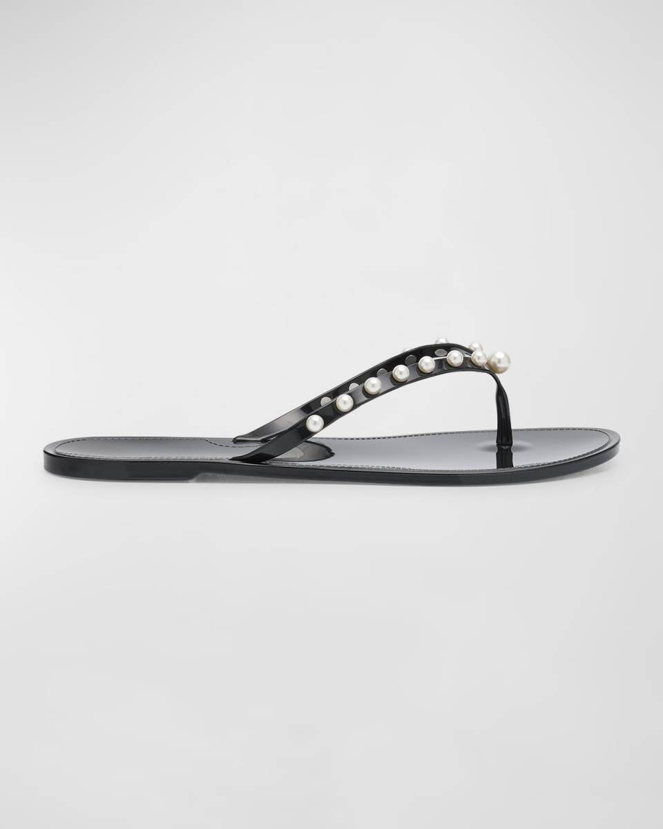 Goldie Pearly Stud Jelly Thong Sandals