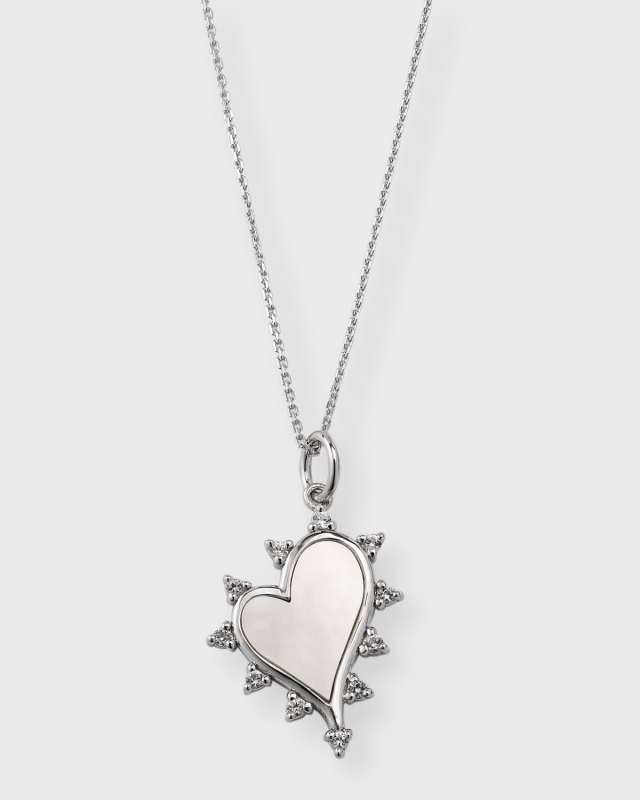 Sterling Silver Mother of Pearl Heart Necklace