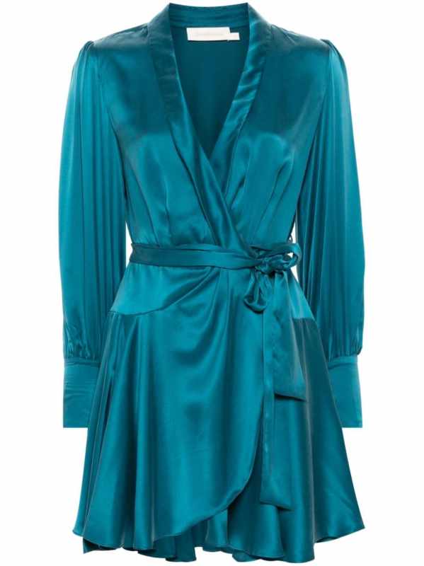 silk wrap mini dress