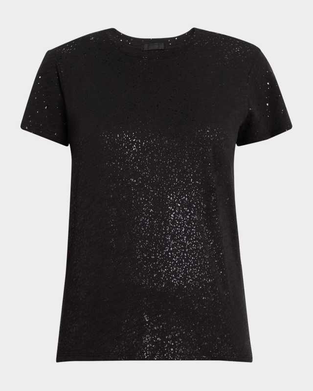 Foiled Slub Jersey Schoolboy Short-Sleeve T