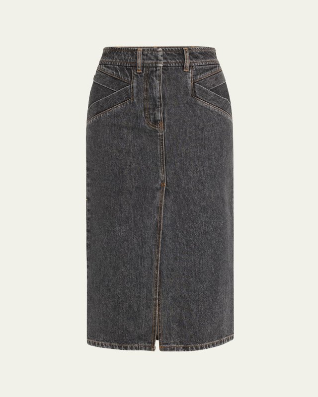 Clarysse Faded Denim Midi Dress