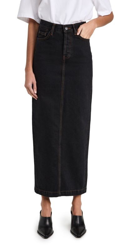 WARDROBE. NYC Denim Column Skirt Indigo