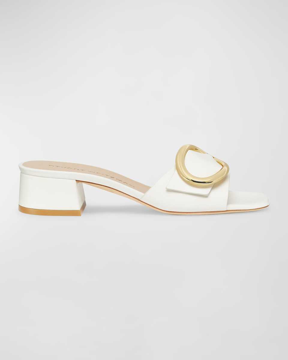 Benni Calfskin Buckle Mule Sandals