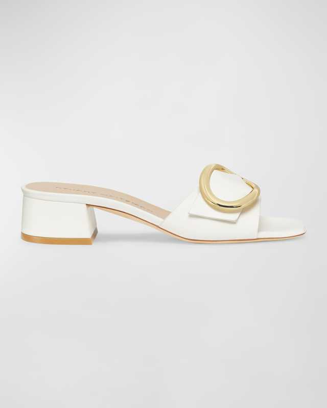 Benni Calfskin Buckle Mule Sandals
