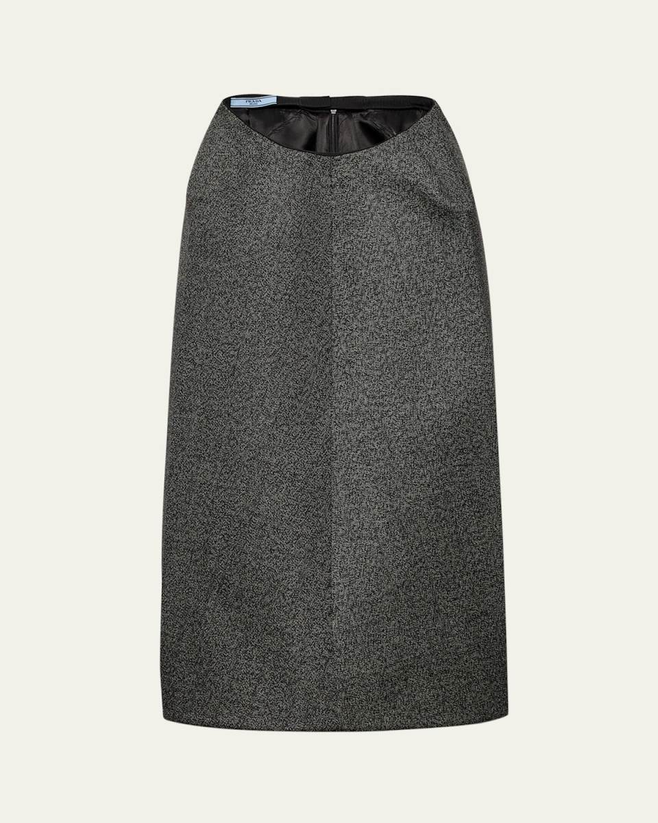 Structured Wool Midi Skirt