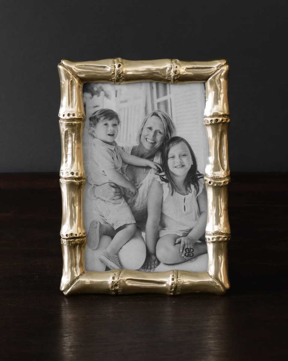 GIFTABLES Sierra Modern Bamboo 4 x 6 Picture Frame (Gold)