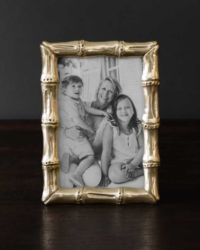 GIFTABLES Sierra Modern Bamboo 4 x 6 Picture Frame (Gold)