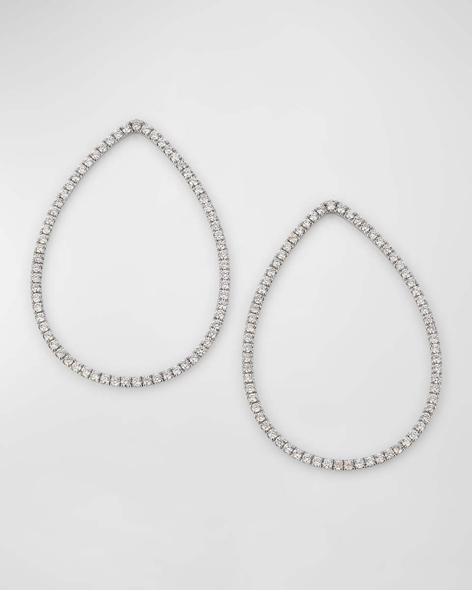 Sparkle 18K White Gold Pave Diamond Teardrop Earring Charms