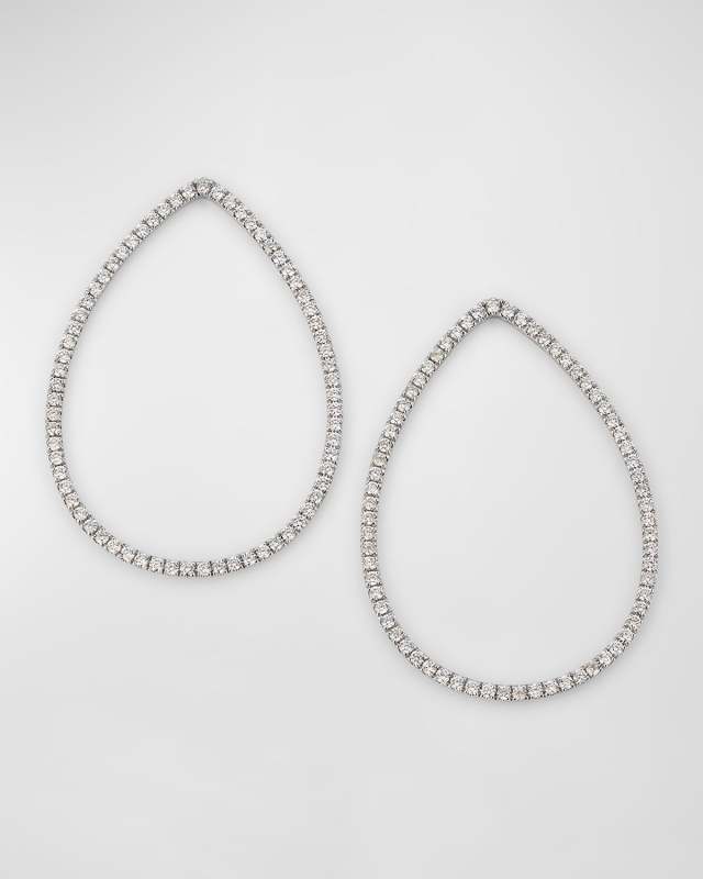 Sparkle 18K White Gold Pave Diamond Teardrop Earring Charms