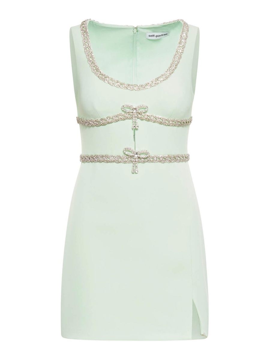 Self Portrait Robe Courte - Vert