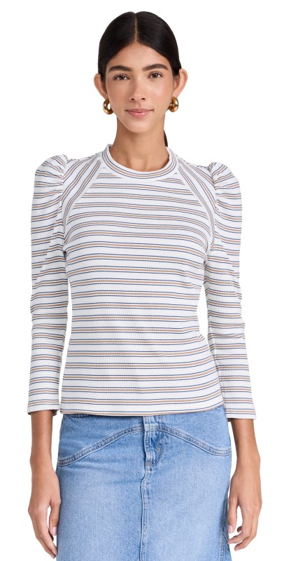 Veronica Beard Jean Delano Top Off White Multi