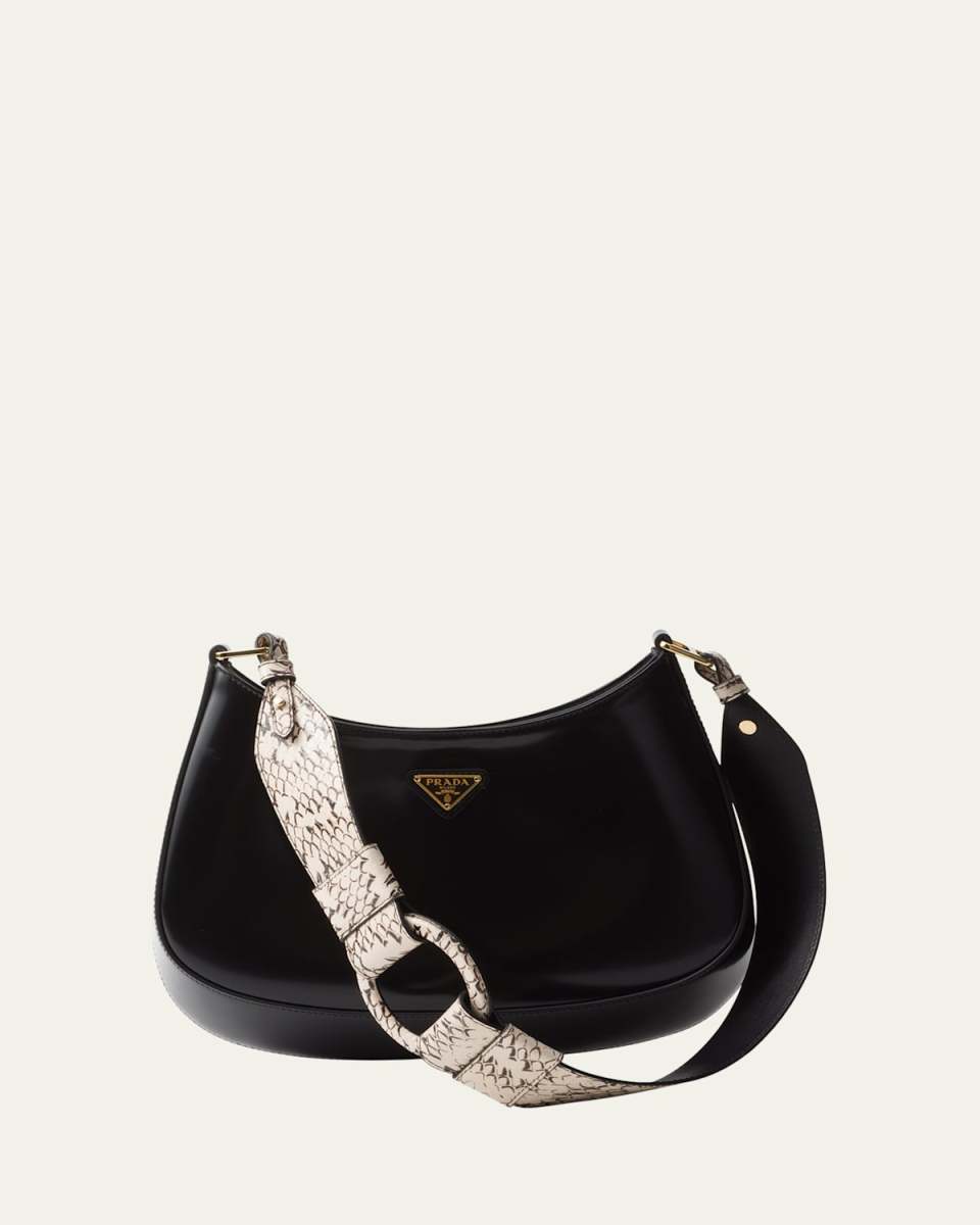 Cleo Snakeskin Leather Shoulder Bag