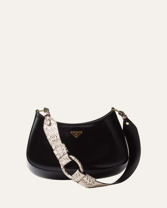 Cleo Snakeskin Leather Shoulder Bag