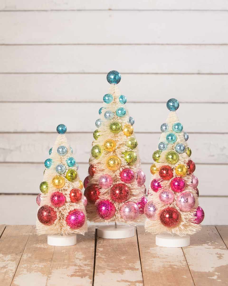 Bright Hues Polka Dot Trees, Set of 3