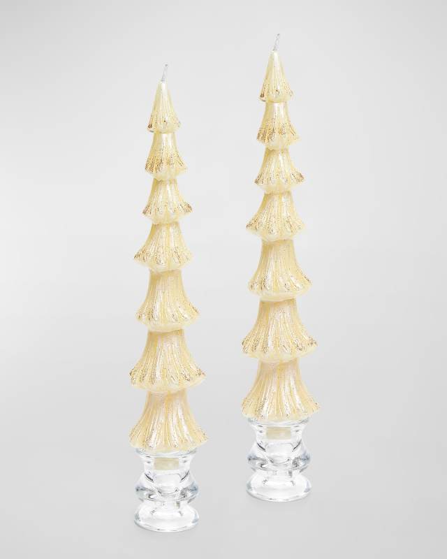 Tree Dinner Ivory Candles, Set of 2