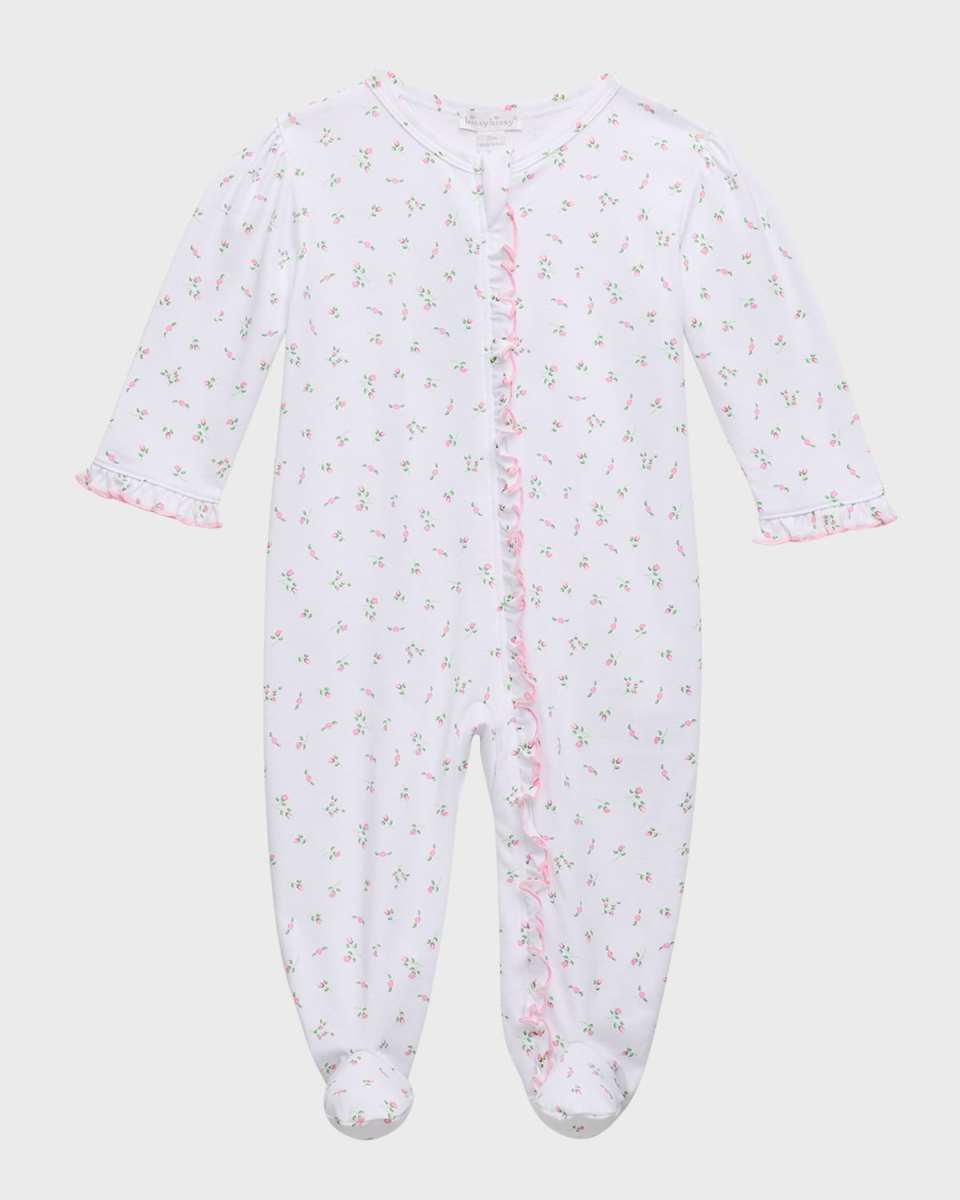 Girl's Garden Rose Footie, Size 3M-9M