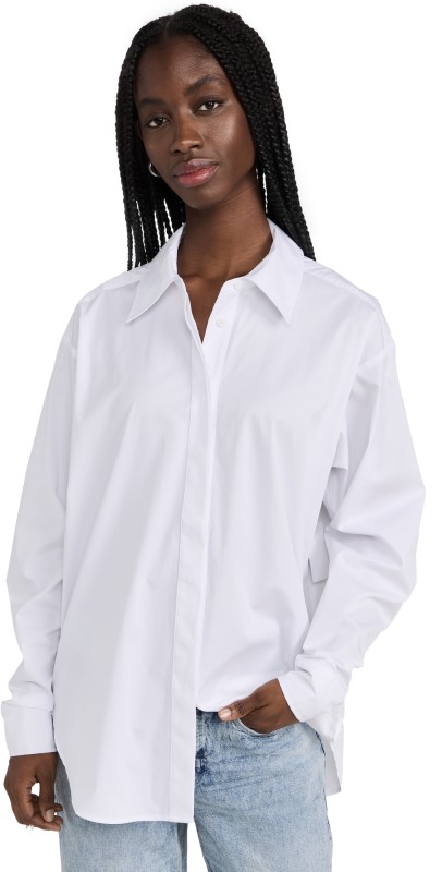 Good American Button Down 2.0 Shirt White001
