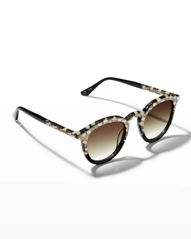 Collins Round Patterned Acetate Sunglasses