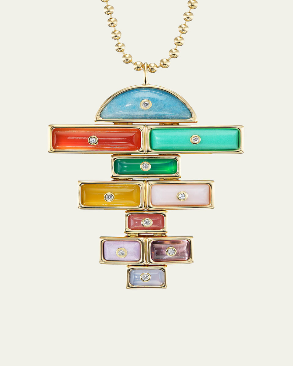 Medium Hopscotch Gemstone Pendant Necklace