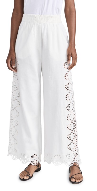 Sea Edith Embroidery Pants Cream