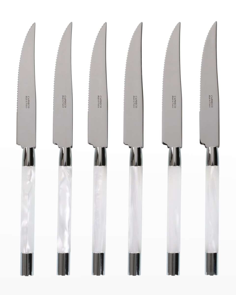 Conty 6-Piece Steak Knives, White
