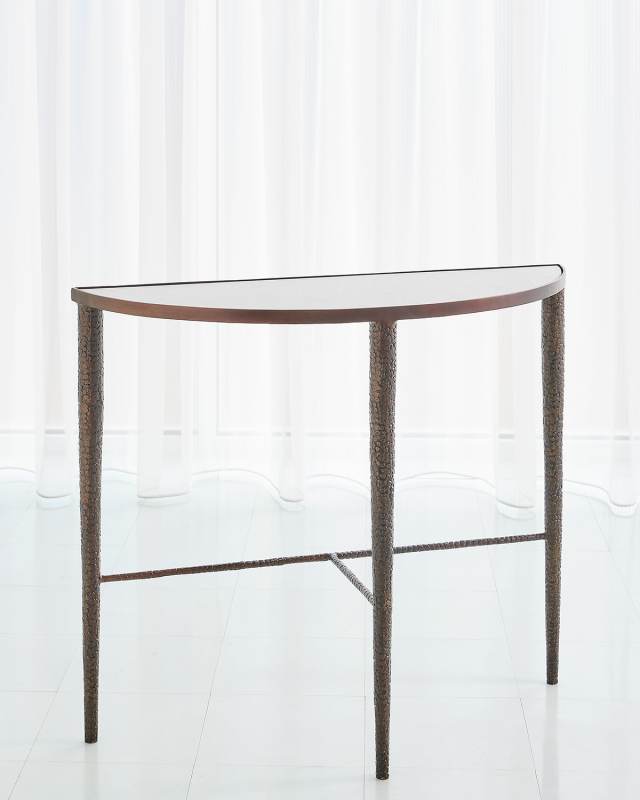 Hammered Demi Console Table