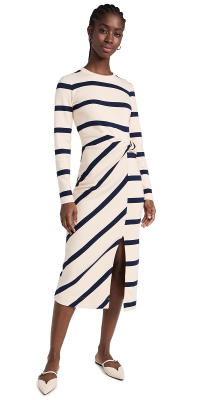 Tanya Taylor Cody Dress Cream/Navy