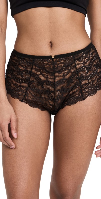 Versace Lace Thong Black