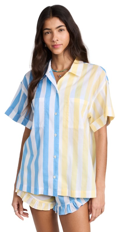 STAUD Channing Top Buttercup Seashore Stripe
