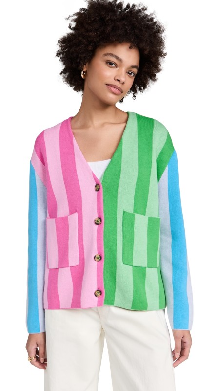 Mira Mikati Embroidered Cupcake Striped Cardigan Multi