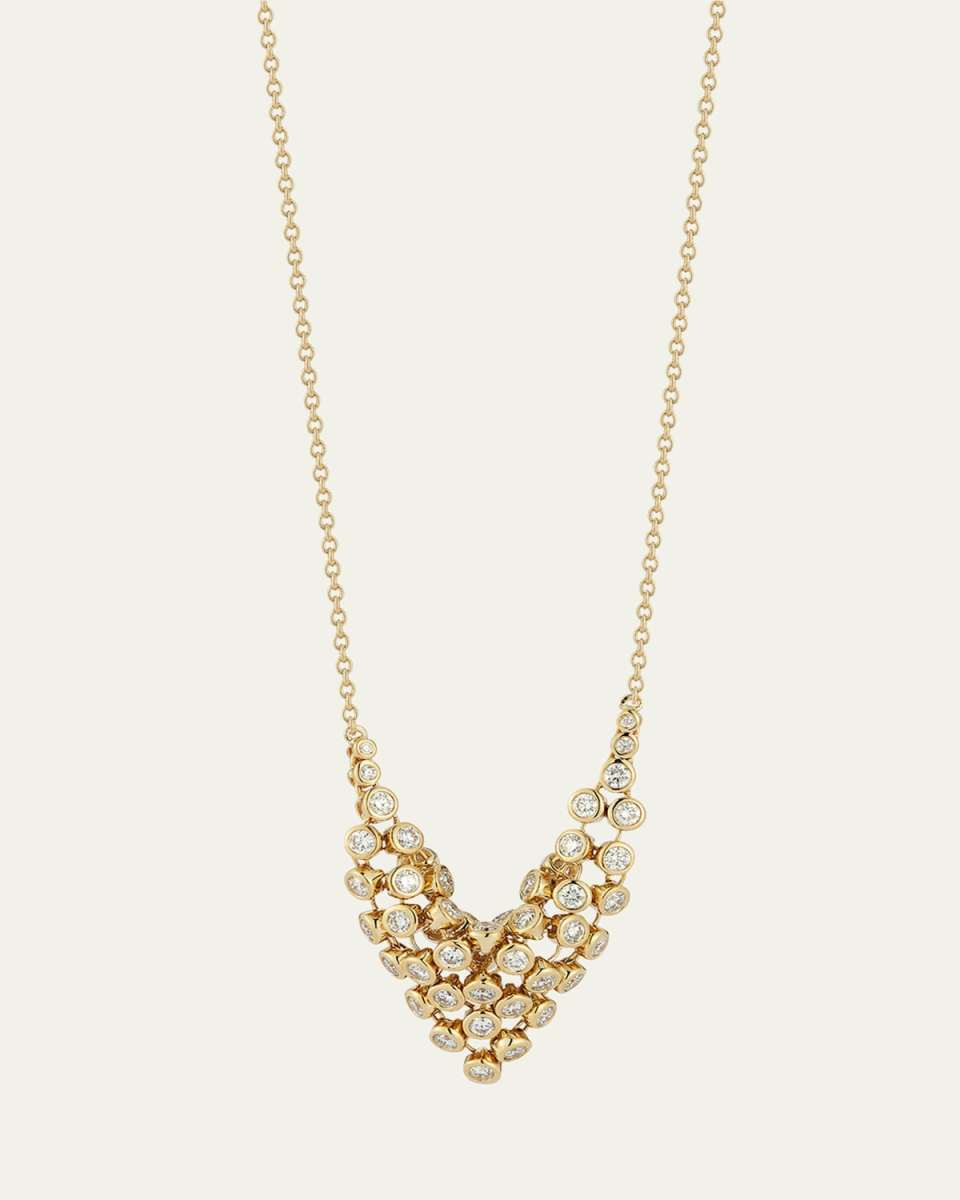 Small Diamond Bias Pendant Necklace, 22"L
