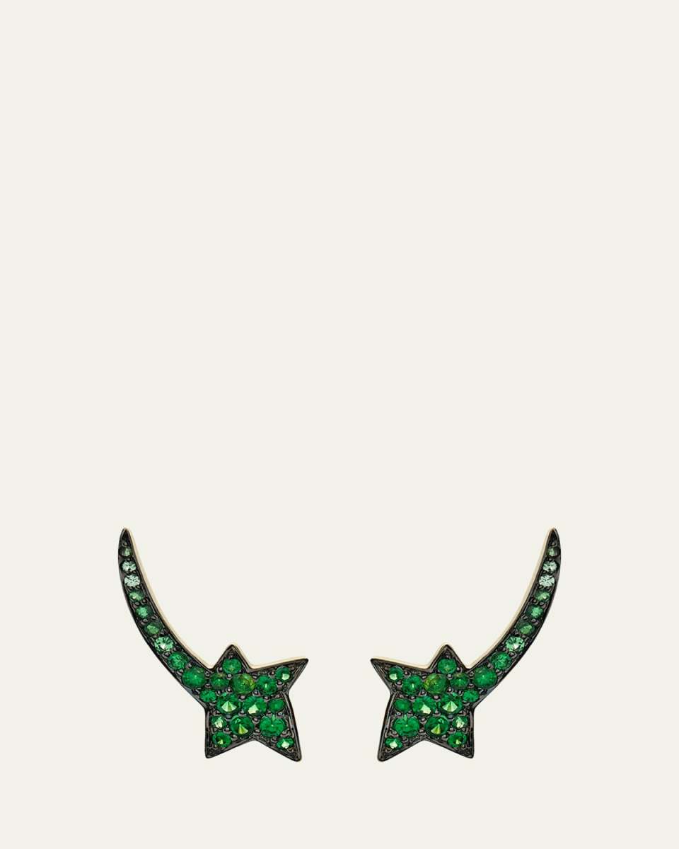 18k Yellow Gold Green Earrings from Stars Collection