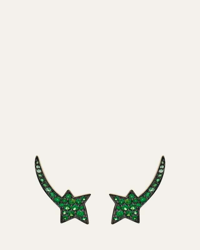 18k Yellow Gold Green Earrings from Stars Collection