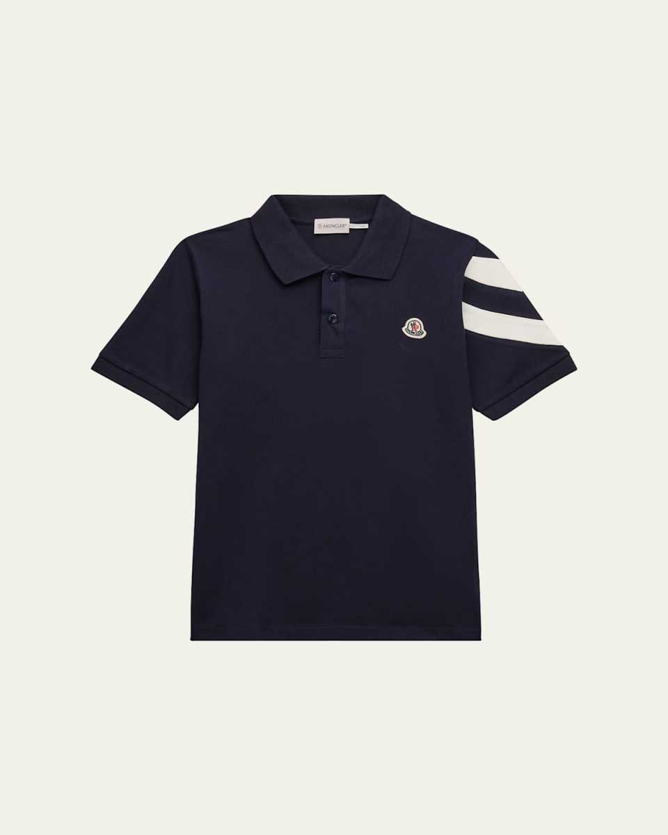 Boy's Polo Shirt W/ Chevron Detail, Size 4-6