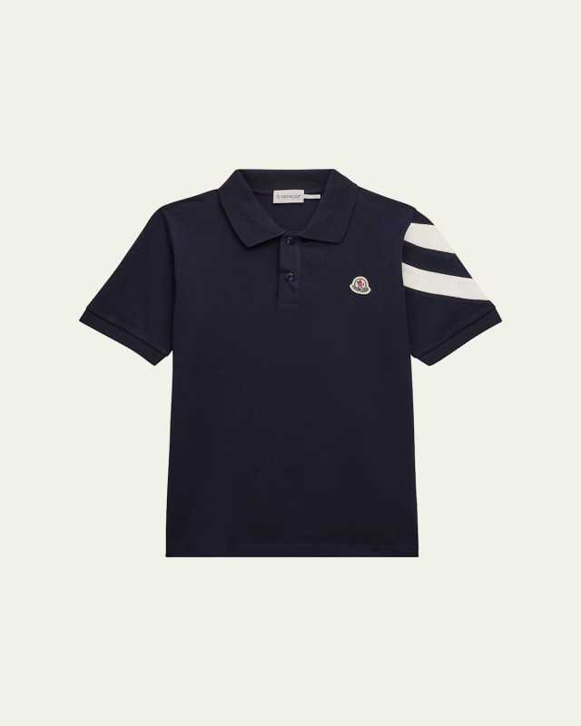 Boy's Polo Shirt W/ Chevron Detail, Size 4-6