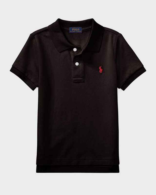 Boy's Short-Sleeve Logo Embroidery Polo Shirt, Size 2-