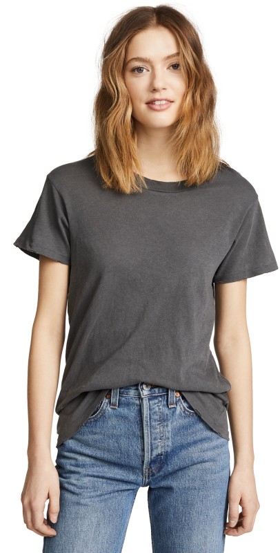 THE GREAT. The Slim Tee Washed Black