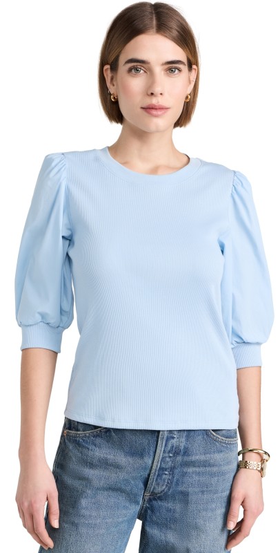 Veronica Beard Jean Crew Neck Coralee Topake Blue