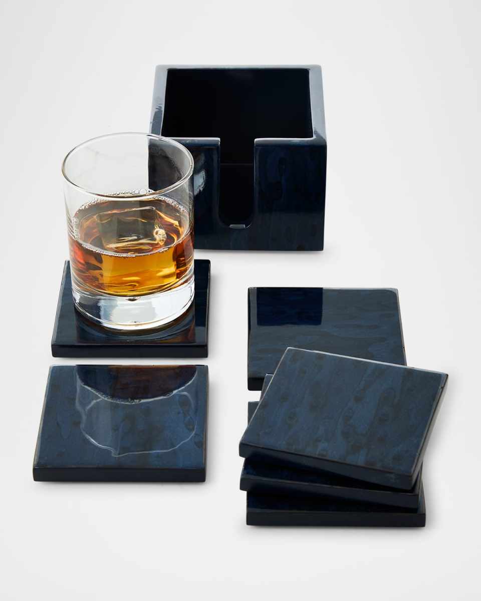 Blue Bird's Eye Coasters, Set of 6