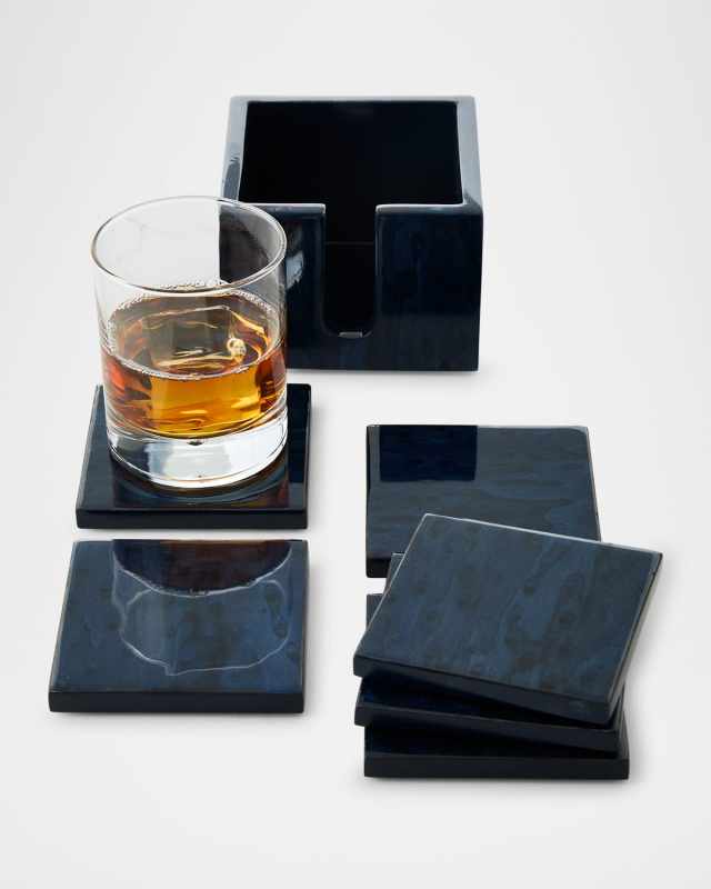 Blue Bird's Eye Coasters, Set of 6