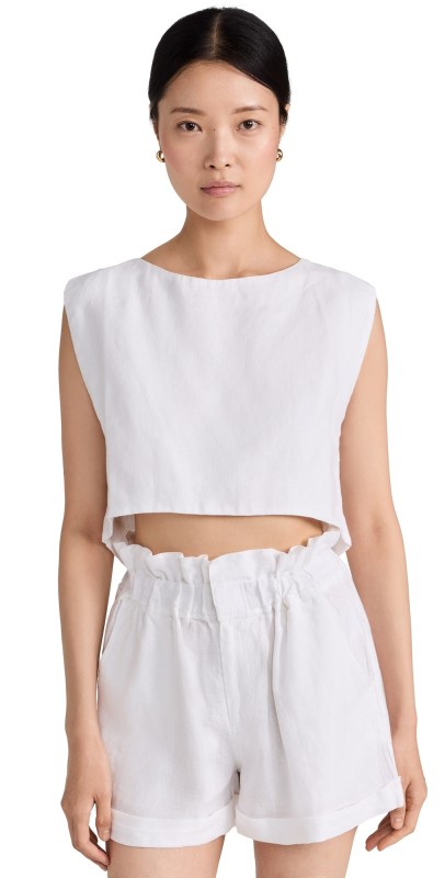 POSSE Martina Crop Top Ivory