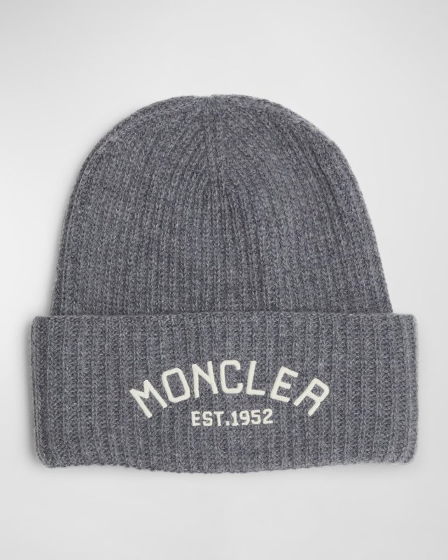 Kid's Wool Embroidered Logo-Print Beanie, Size S-