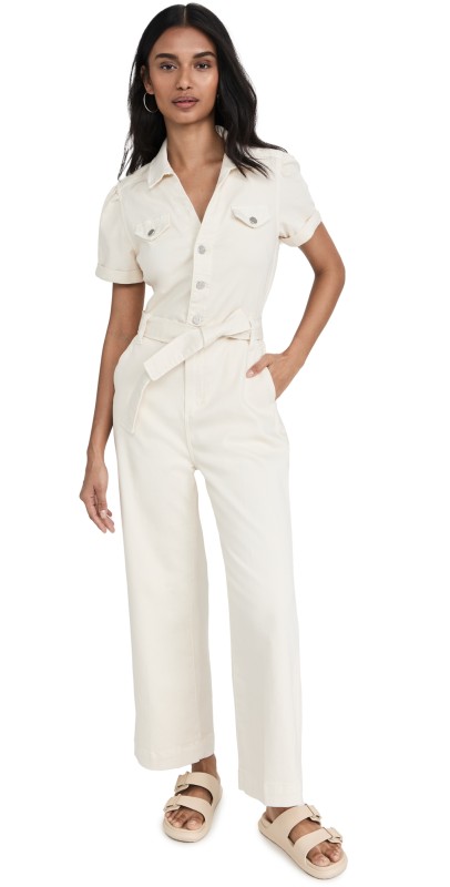 PAIGE Anessa Puff Sleeve Jumpsuit Quartz Sand